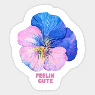 Pansy cute blue Sticker